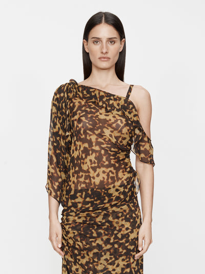Roule Trimmed Silk Drape Top