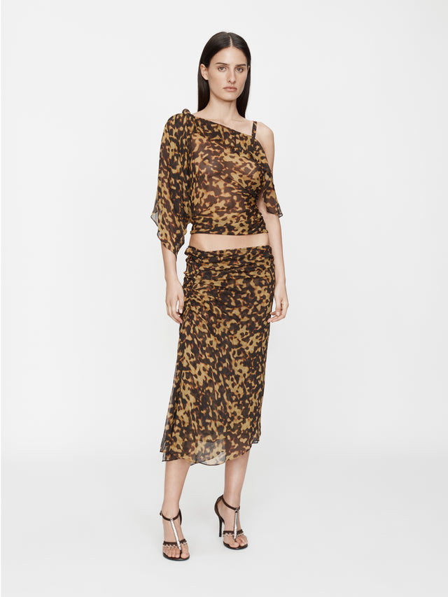 Roule Trimmed Silk Drape Top