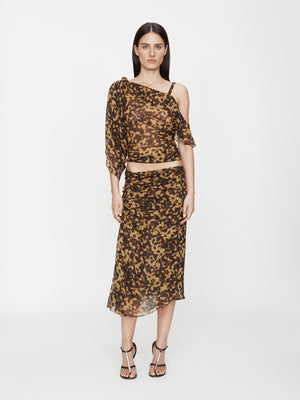 Roule Trimmed Silk Drape Top