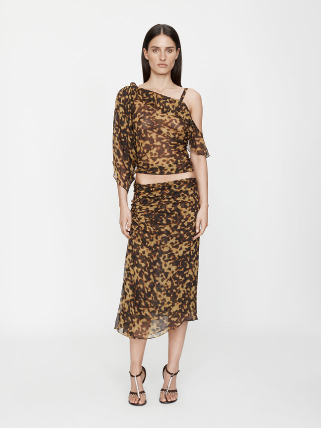 Roule Trimmed Silk Drape Top