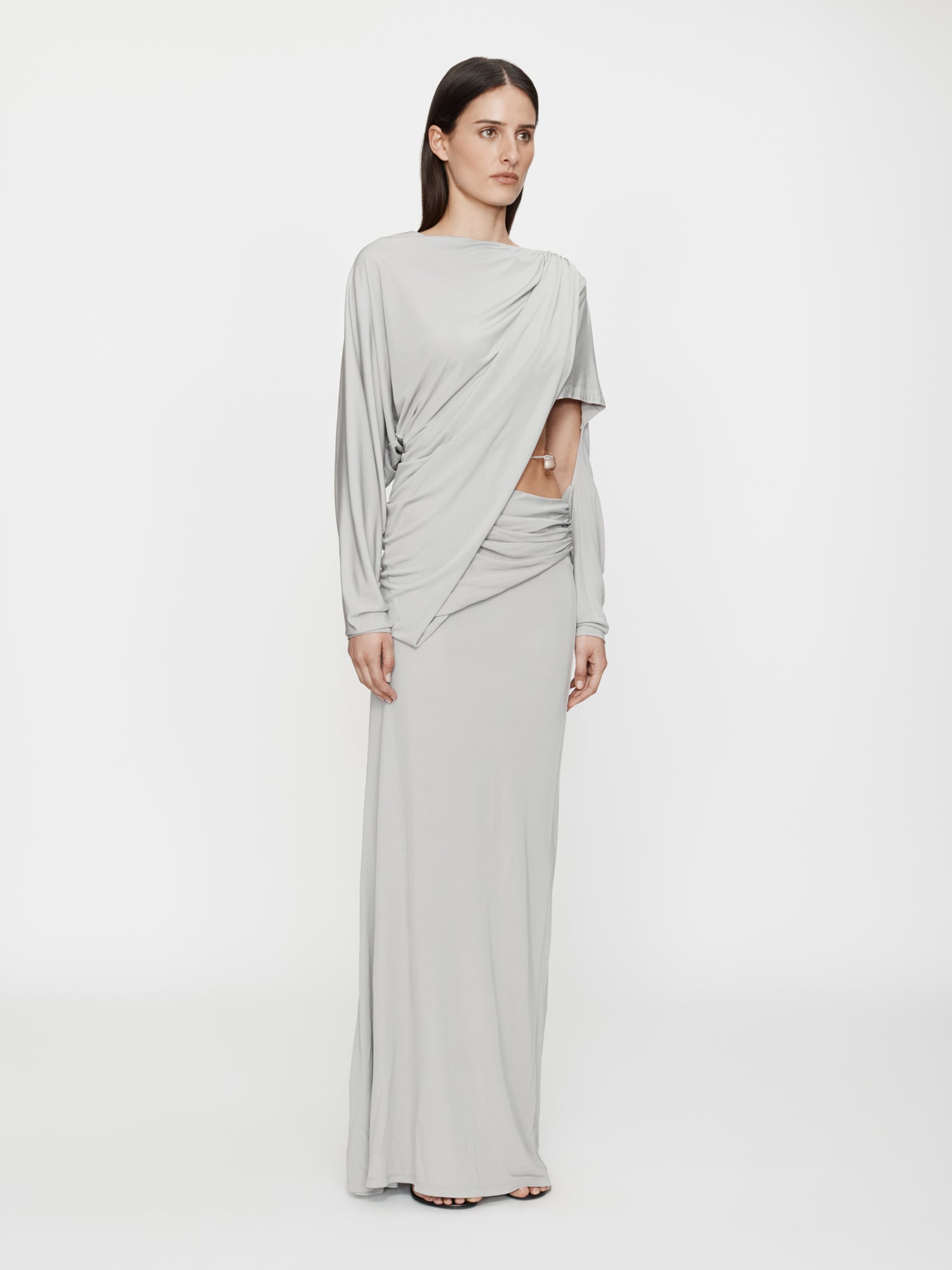Encased Nature Resin Draped Jersey Dress