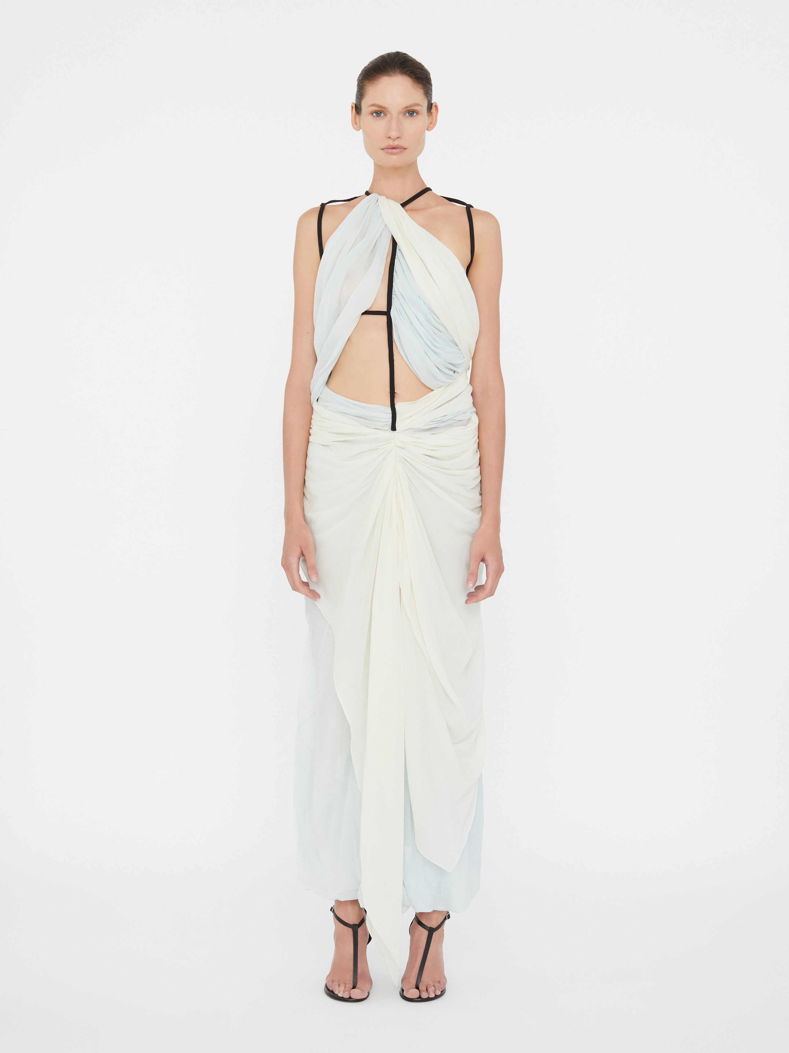 Latticed Lace Drape Torrent Dress