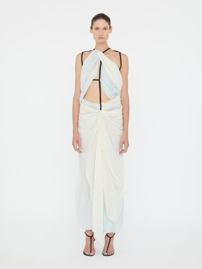 Latticed Lace Drape Torrent Dress