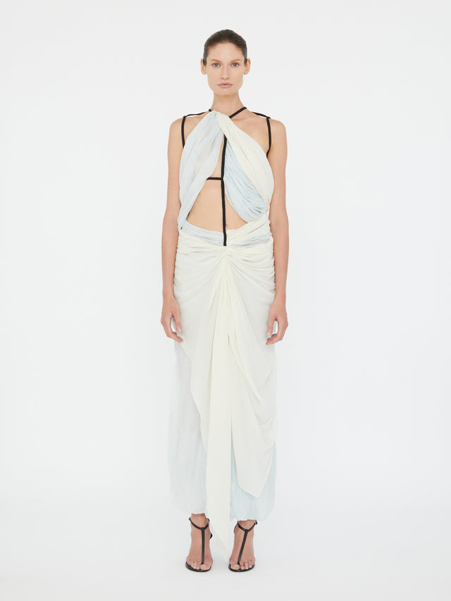 Latticed Lace Drape Torrent Dress