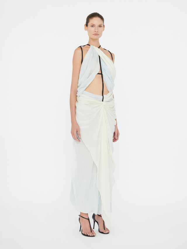 Latticed Lace Drape Torrent Dress