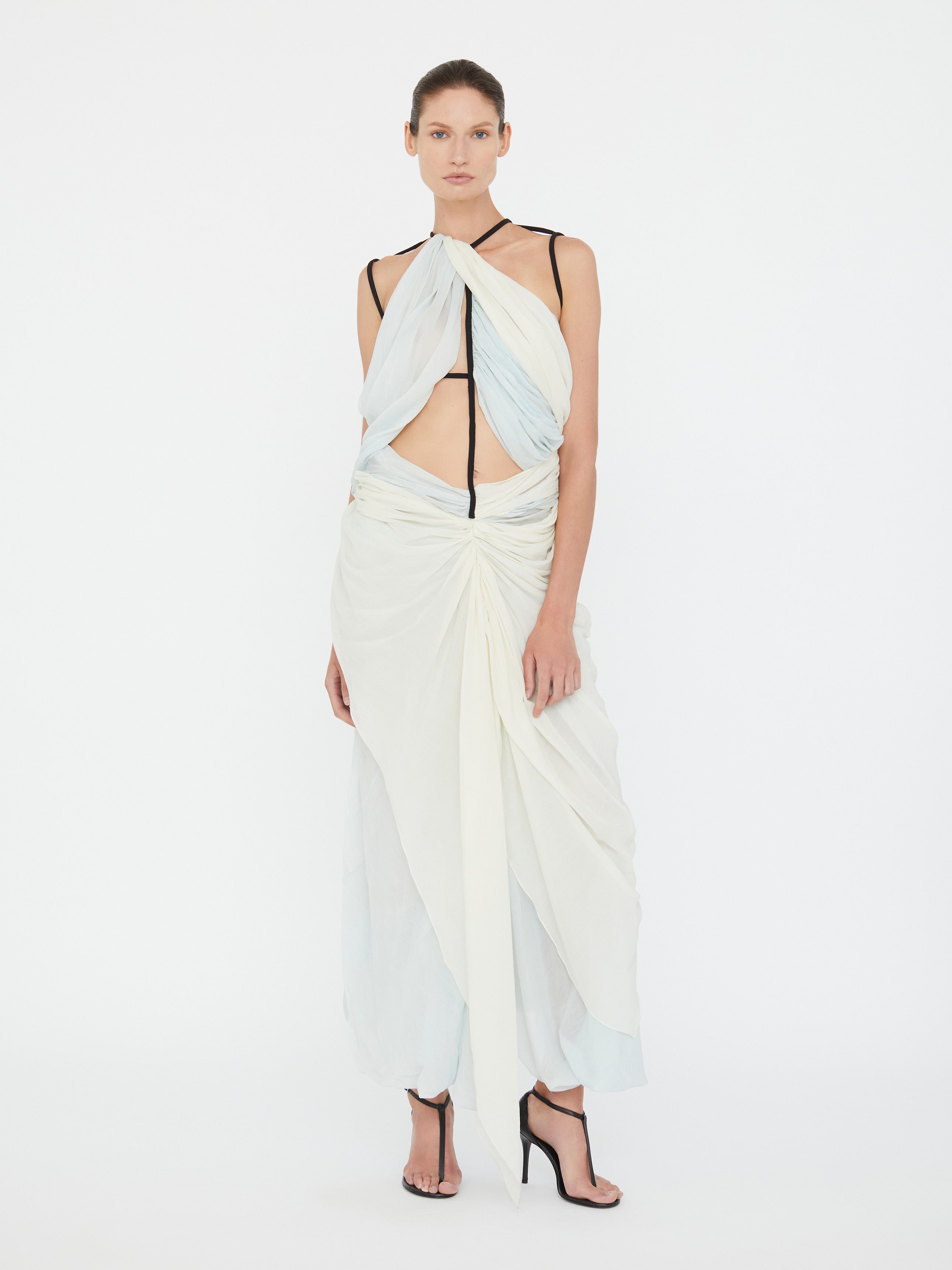 Latticed Lace Drape Torrent Dress