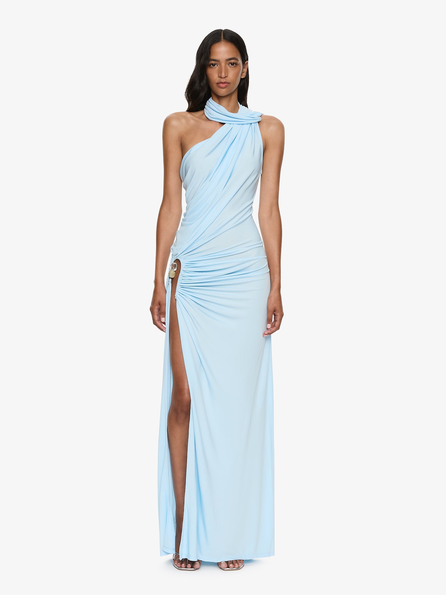 christopher esber blue dress CHRISTOPHER ESBER Triquetra cutout silk-satin maxi dress