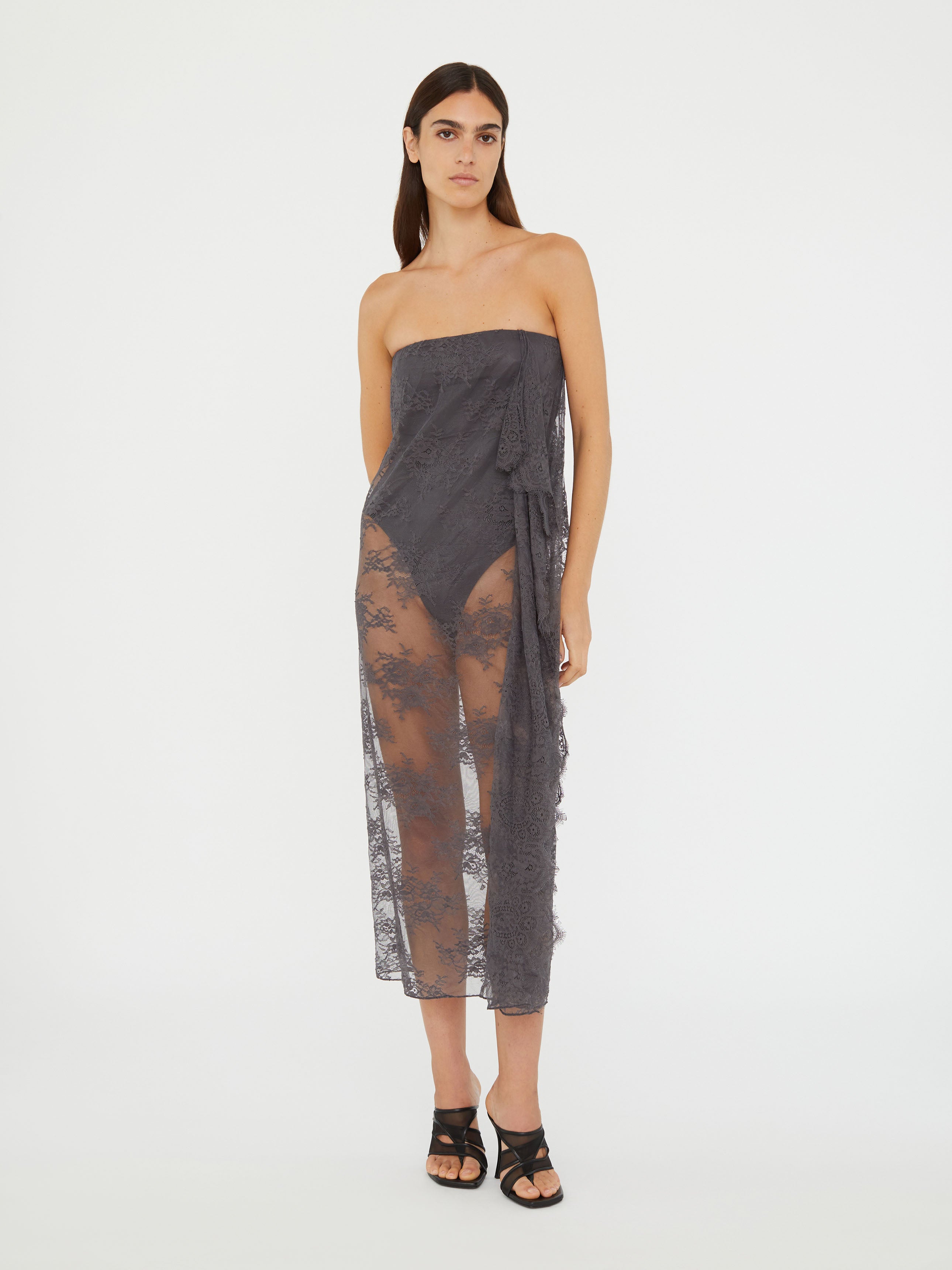 Floating Lace Strapless Dress