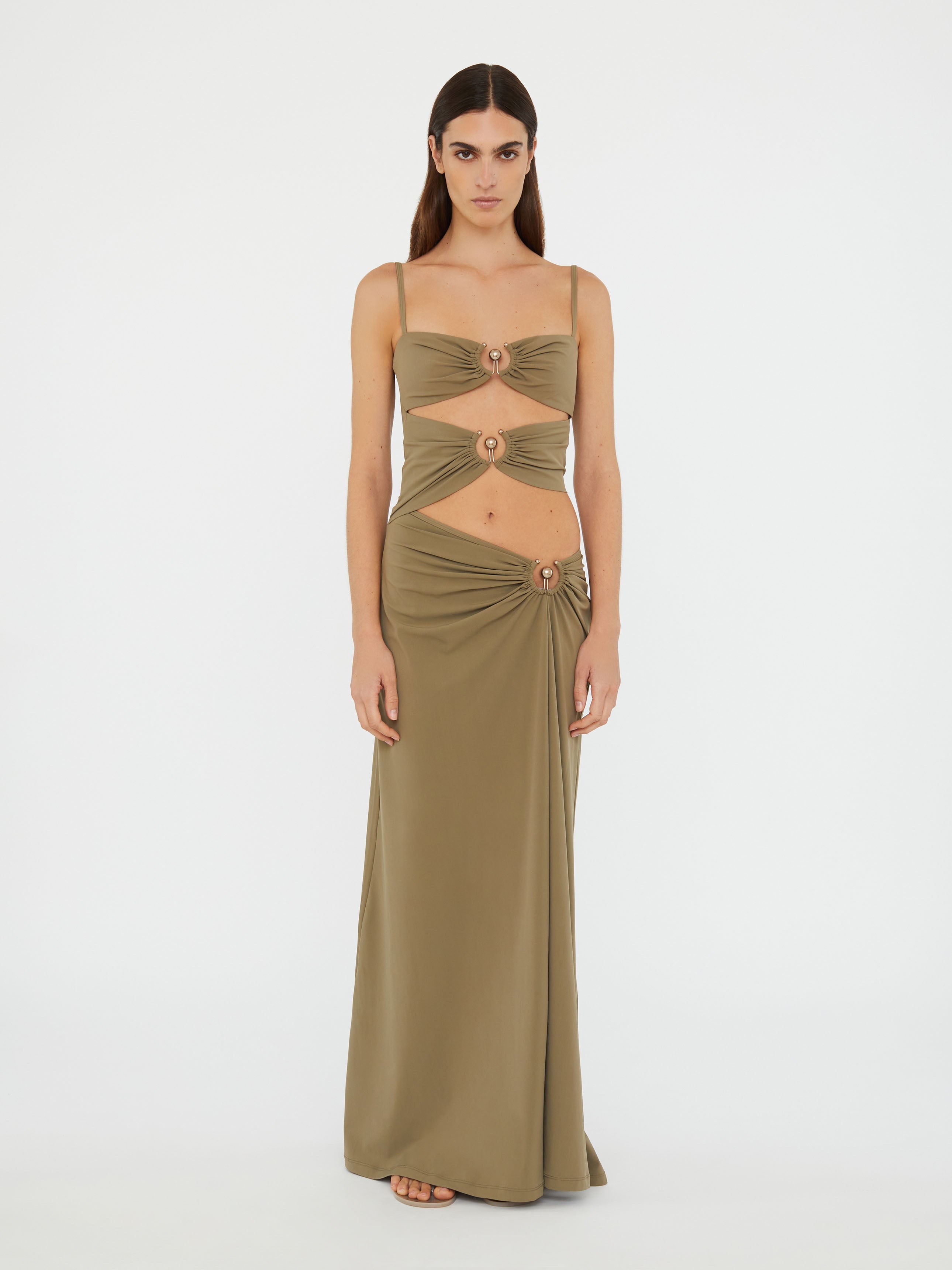 Ruched Orbit Split Dress