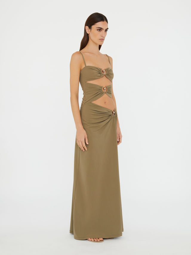 Ruched Orbit Split Dress