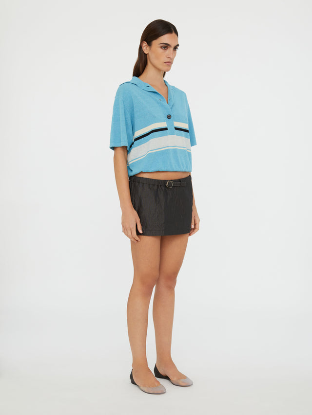 Crushed Belted Mini Skirt