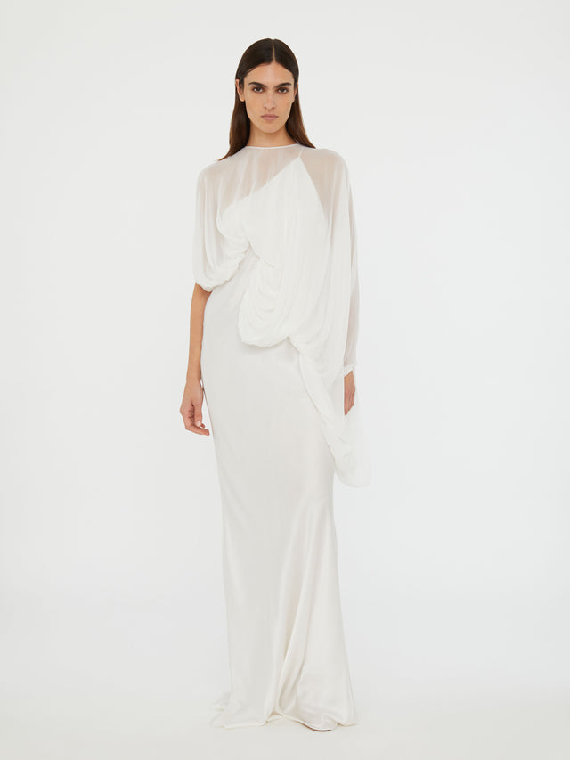 Cumulus Draped Sleeve Dress