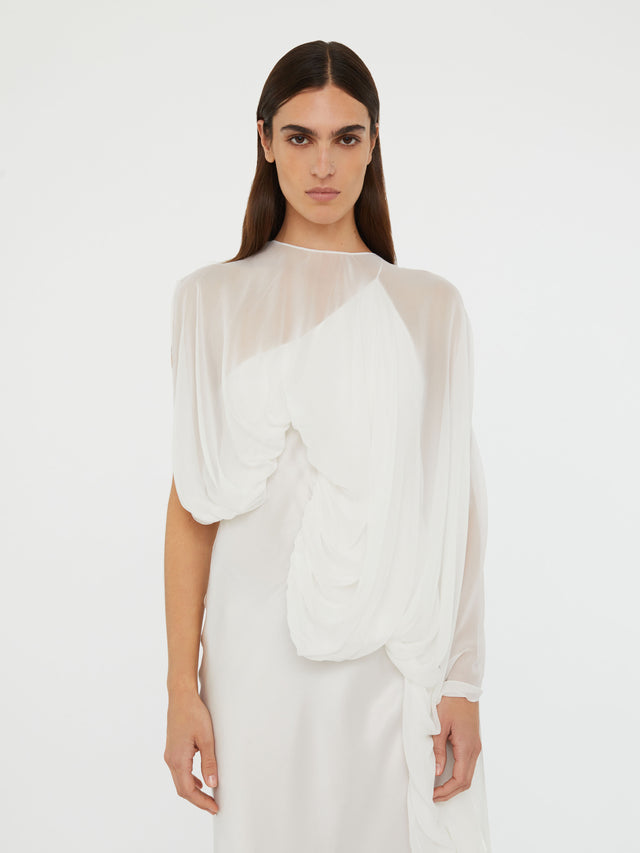 Cumulus Draped Sleeve Dress