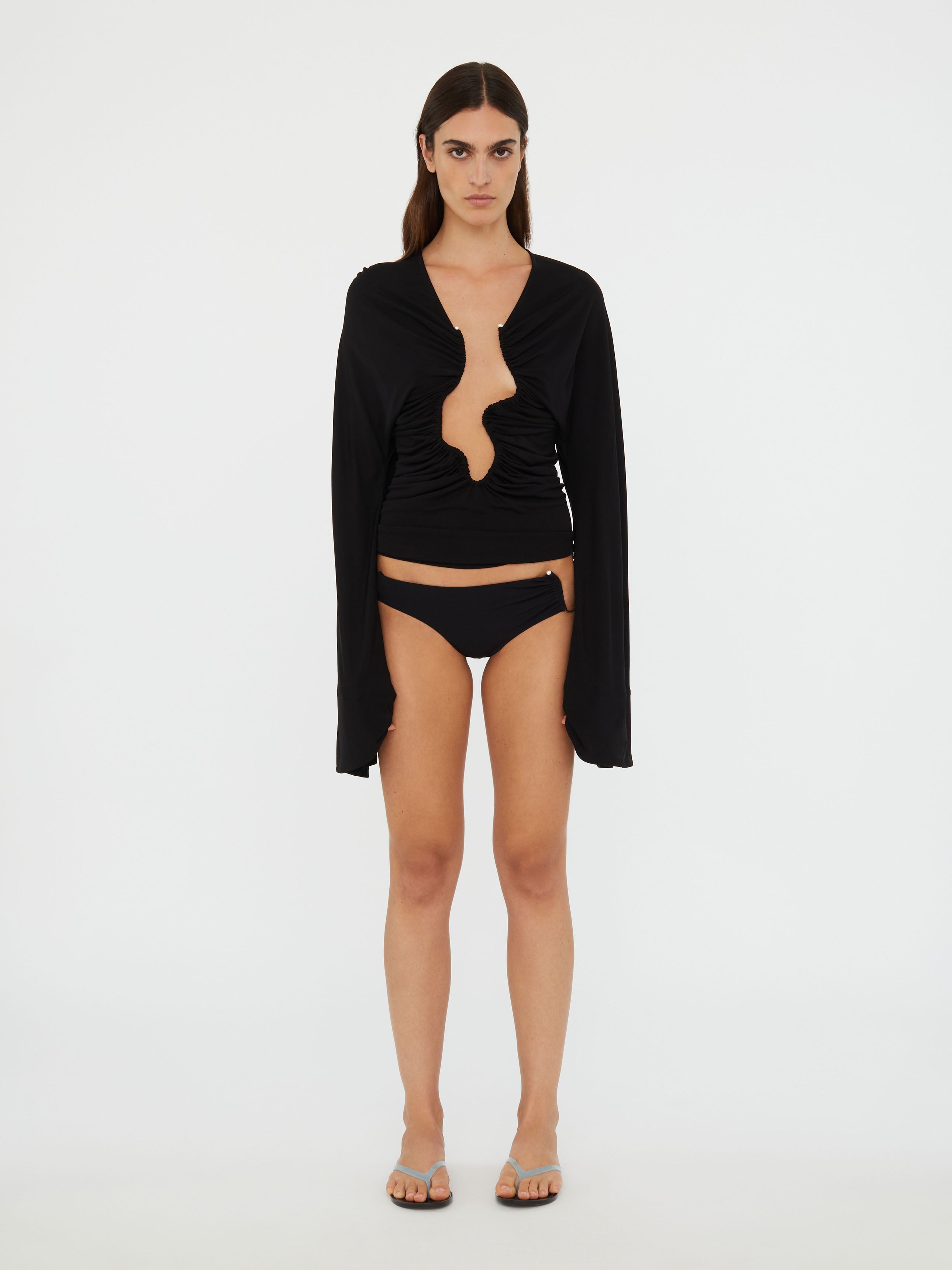 Ruched Crescent Side Brief