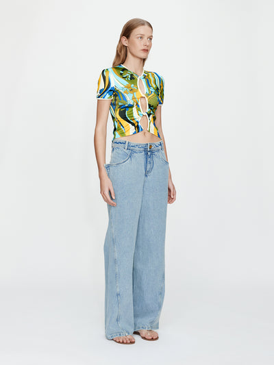 Acidic Floral Open Twist Tee