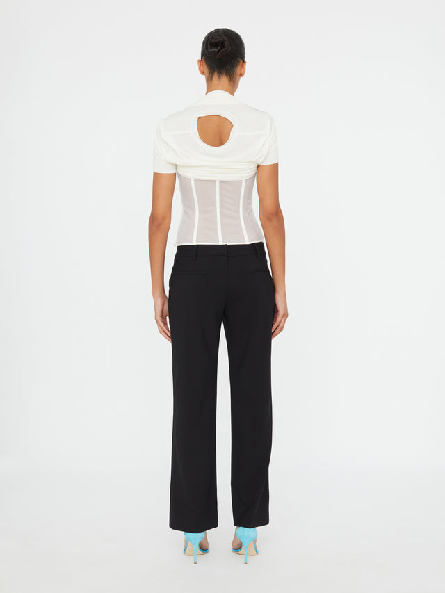Coiled Jersey Corseted Tee