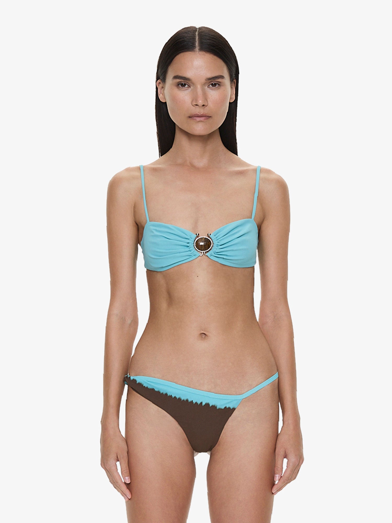 Mineral Stone Ruched Bikini Top