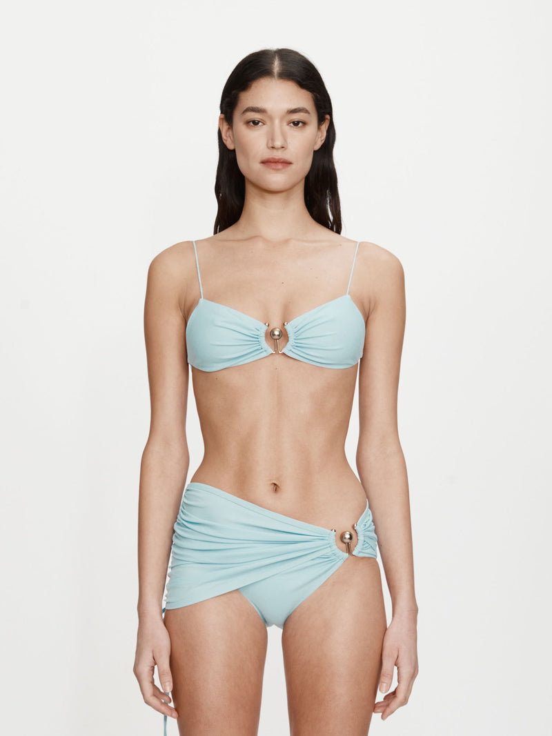 Ruched Orbit Miniscule Bikini Top - Image 1