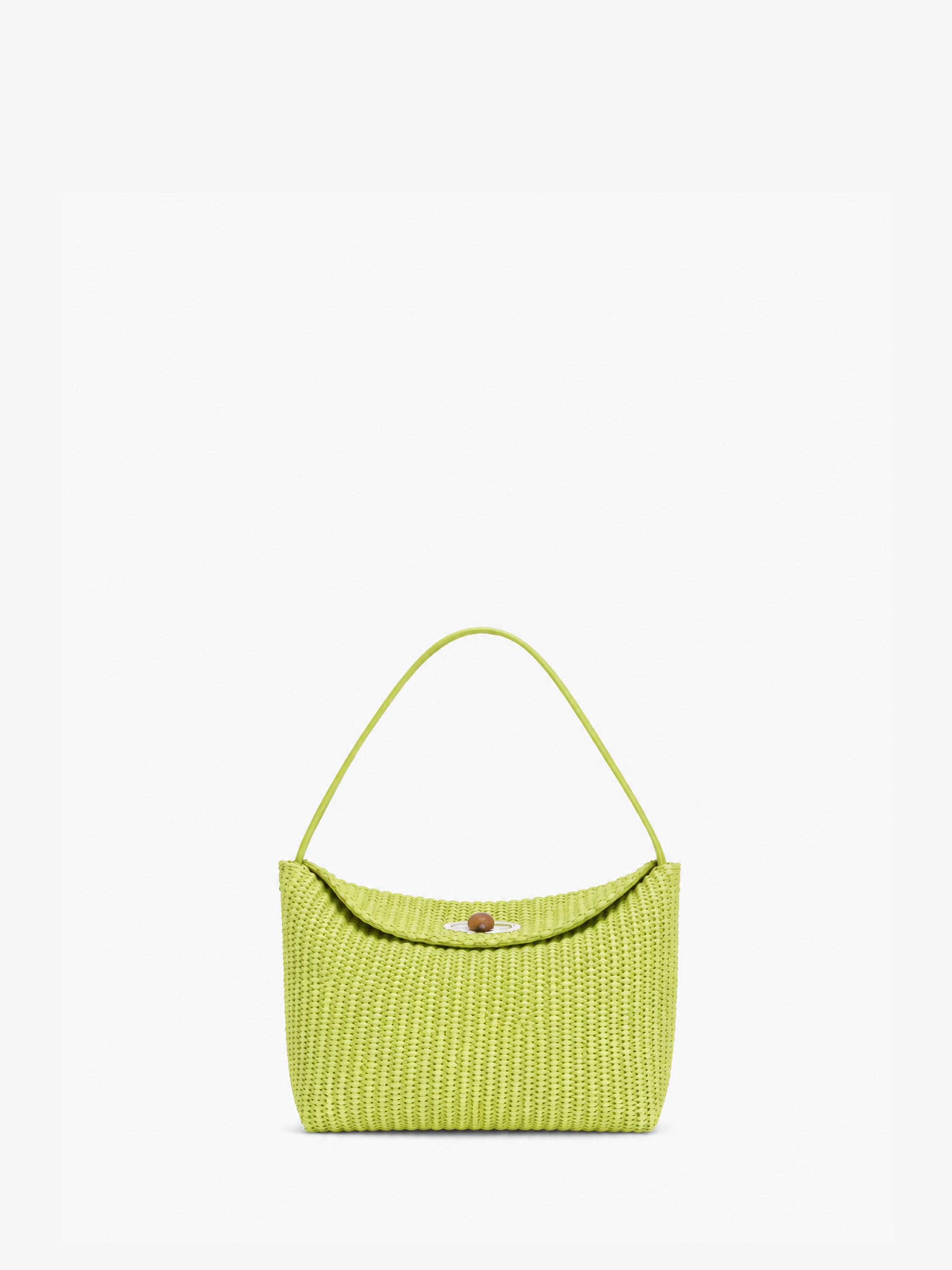 Turnlock Raffia Mini Bag