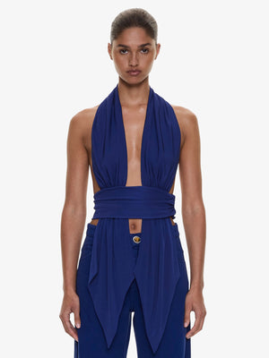 Scarf Draped Halter Top