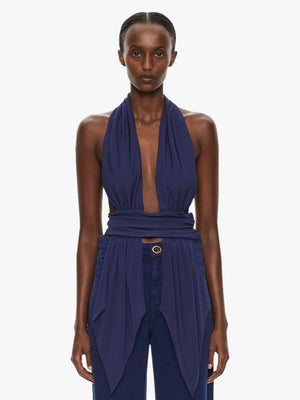 Scarf Draped Halter Top