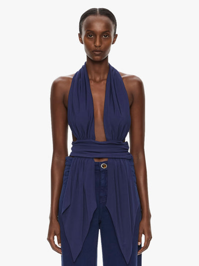 Scarf Draped Halter Top