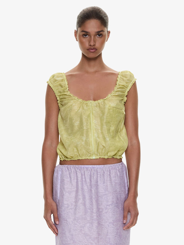 Light Leak Jacquard Zip Up Top