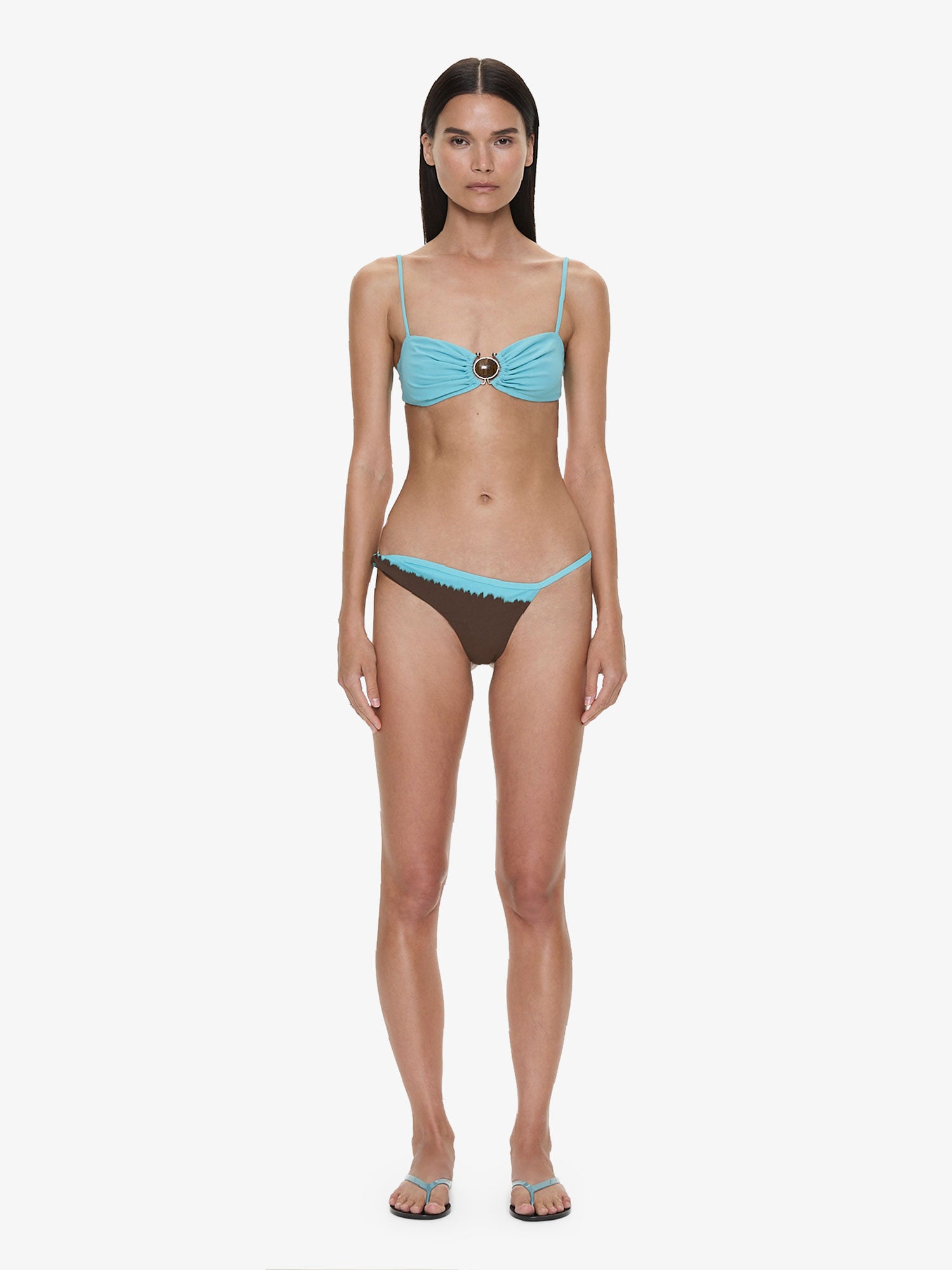 Mineral Stone Ruched Bikini Top