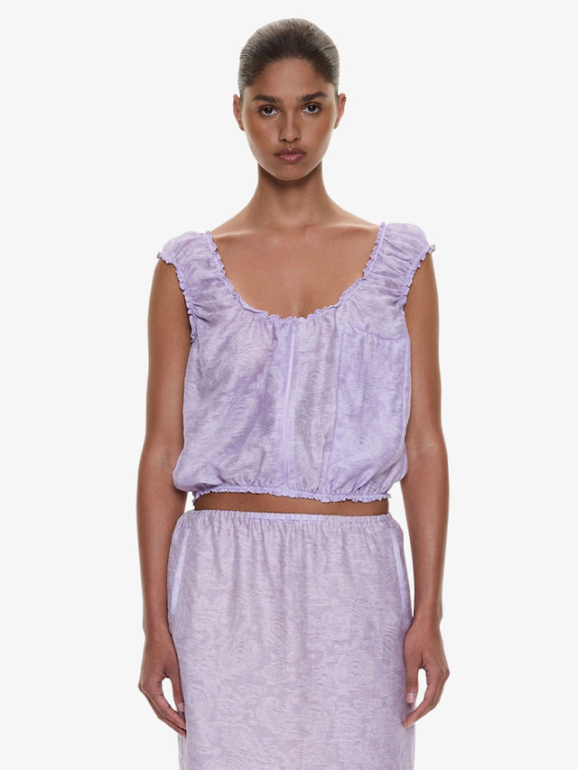 Light Leak Jacquard Zip Up Top