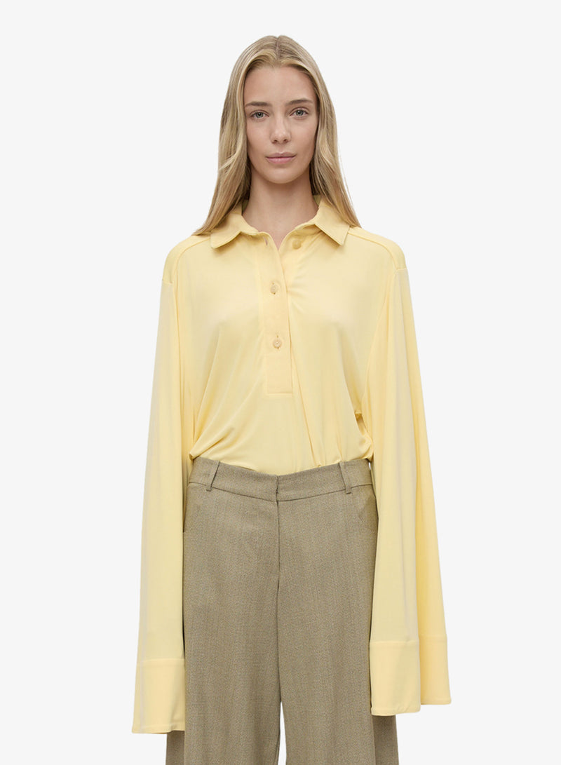 Deconstruct Denim Long Sleeve Polo - Image 1