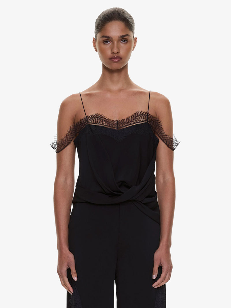 Miro Split Lace Draped Cami - Image 1