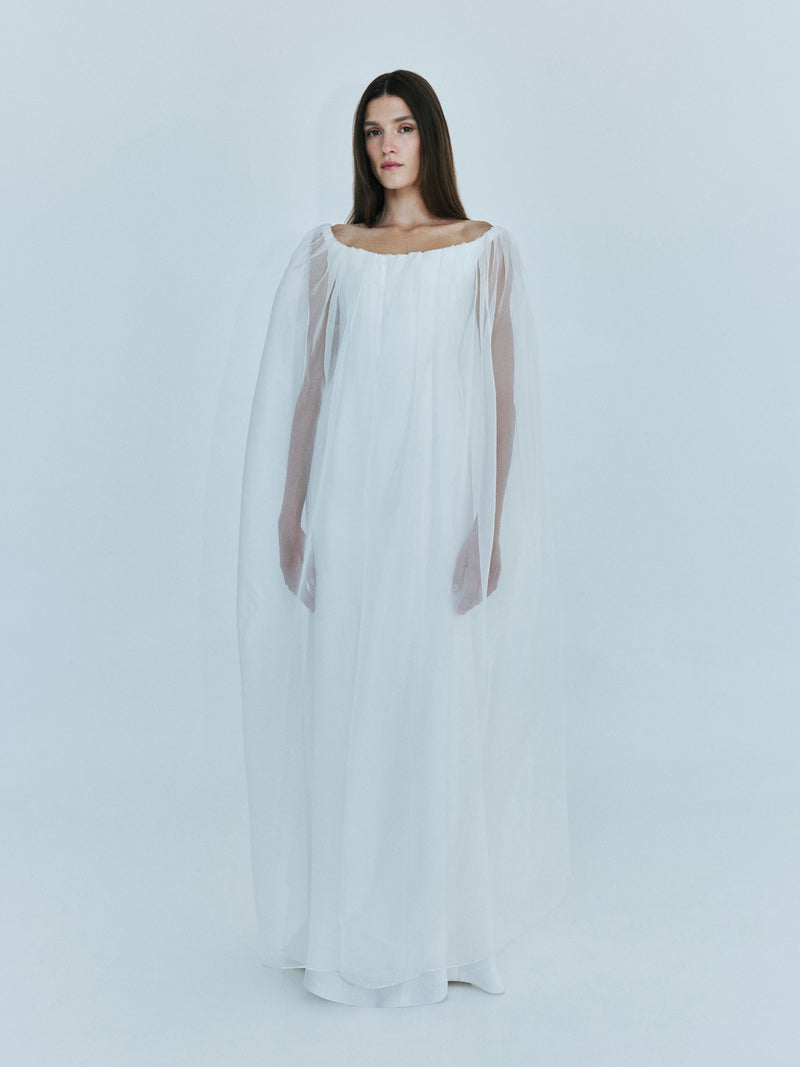 Vapour Overlay Silk Gown - Image 5