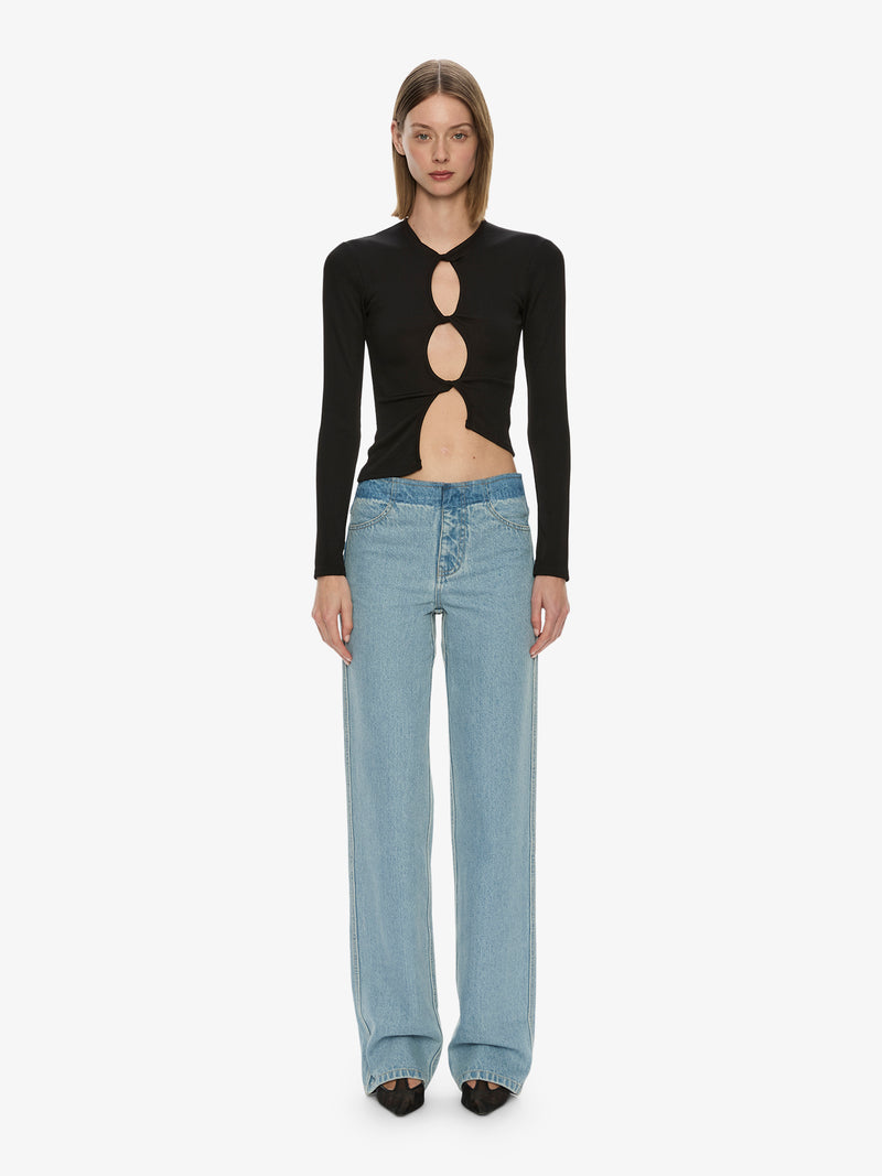 Open Twist Long Sleeve Top - Image 2