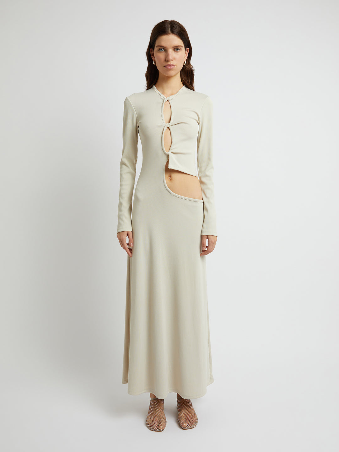 Open Twist Long Sleeve Dress