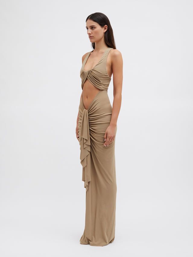 Vivenda Drape Front Dress