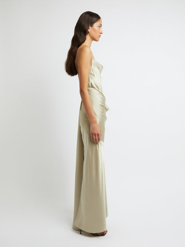 Verdant Falls Draped Dress