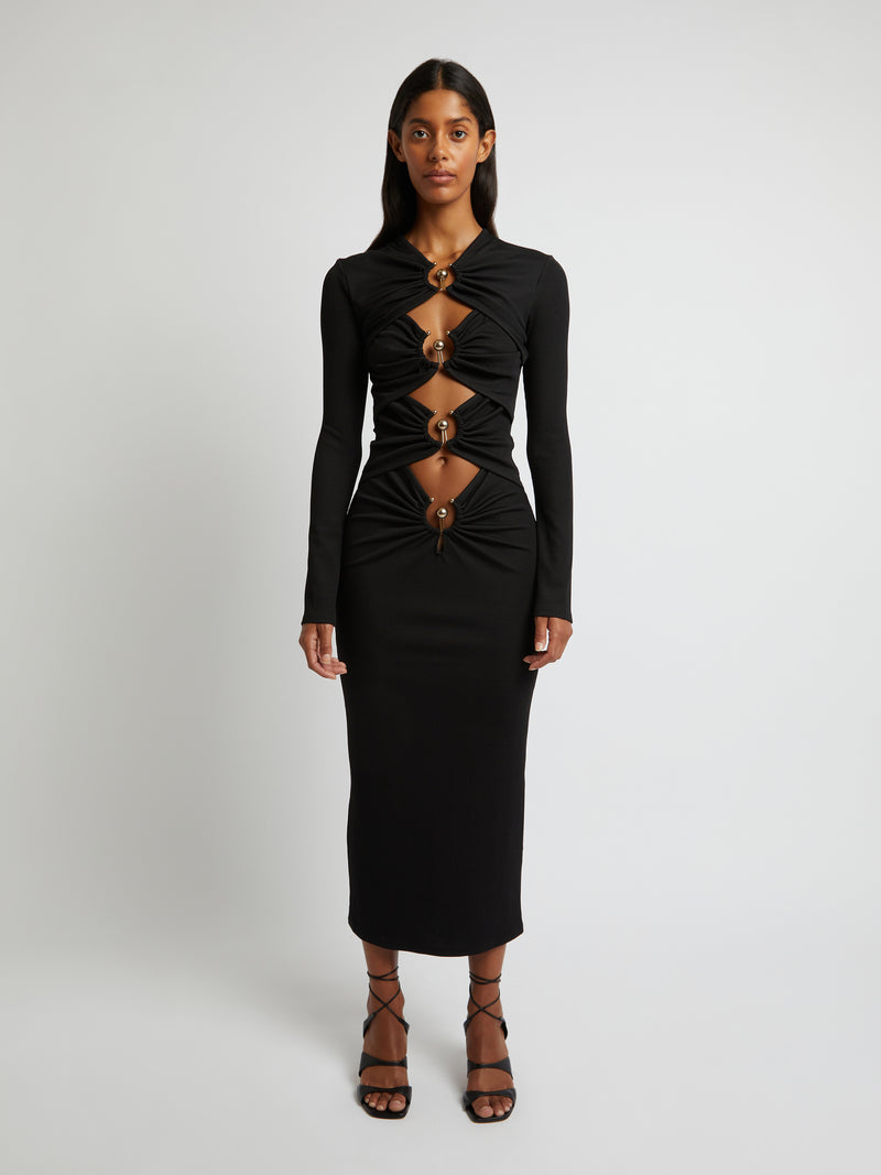 Orbit Ruched Long Sleeve Dress