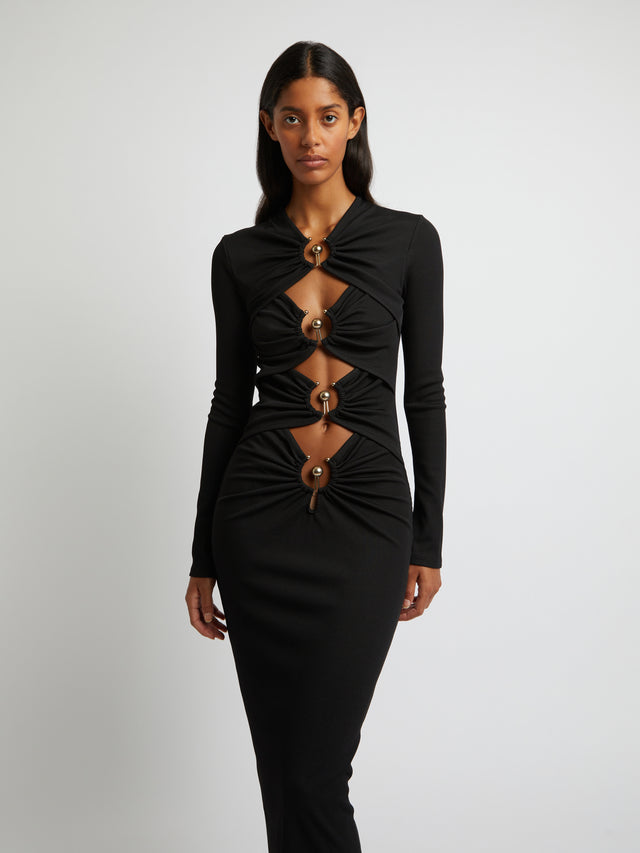 Orbit Ruched Long Sleeve Dress