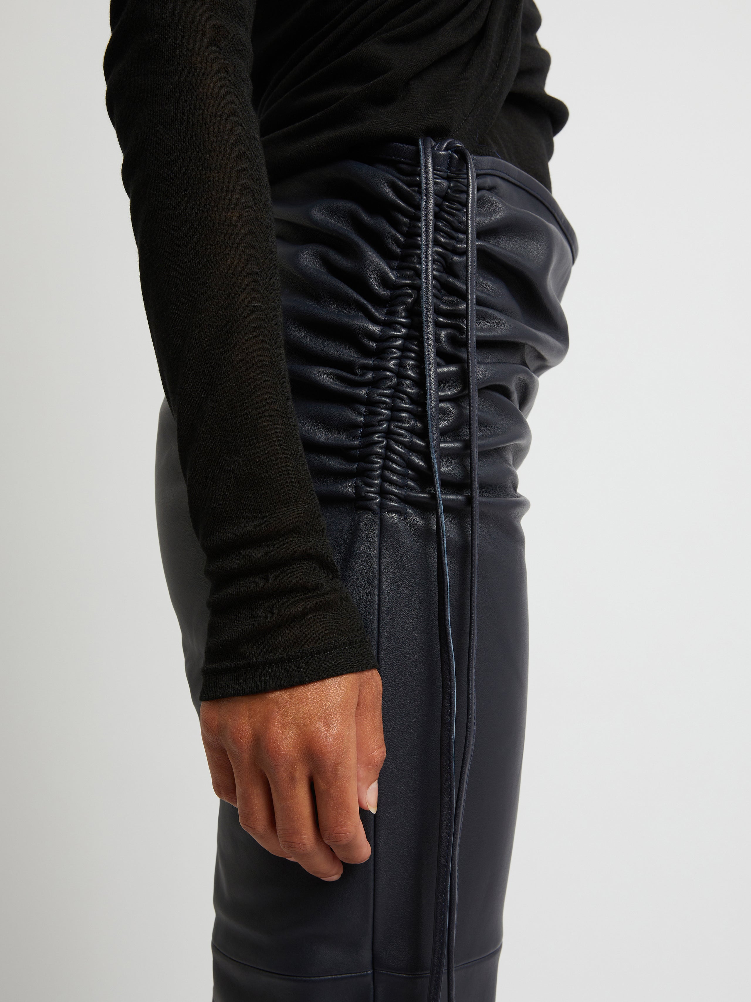 Bertoia Ruched Leather Pant