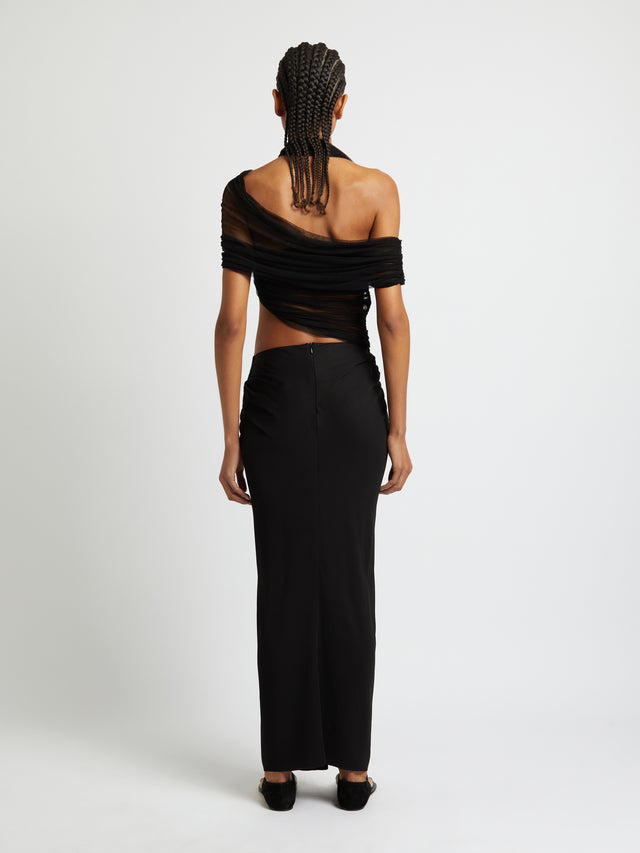 Veiled Wrap Top
