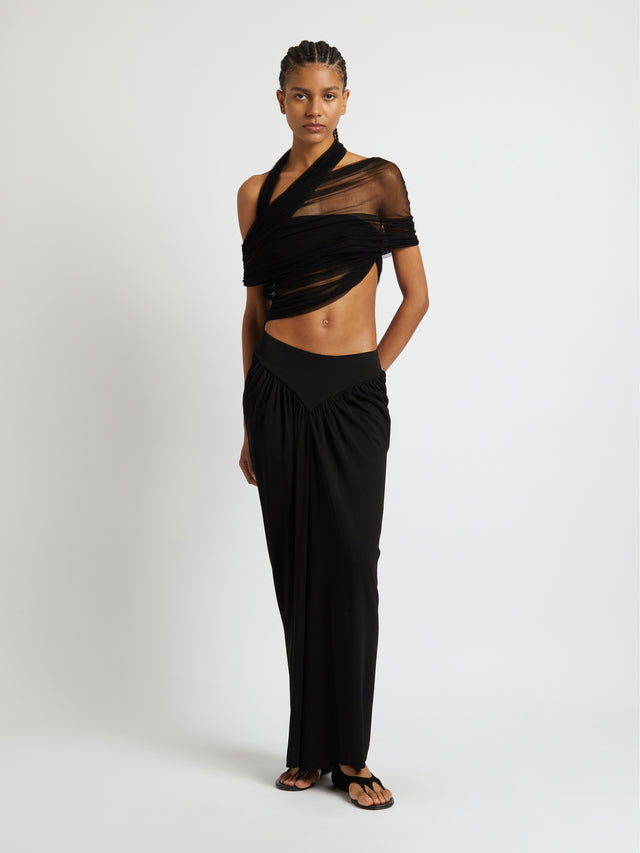 Veiled Wrap Top