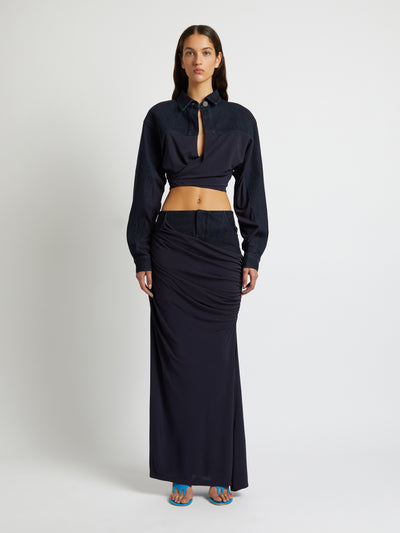 Sevilla Denim Wrap Top