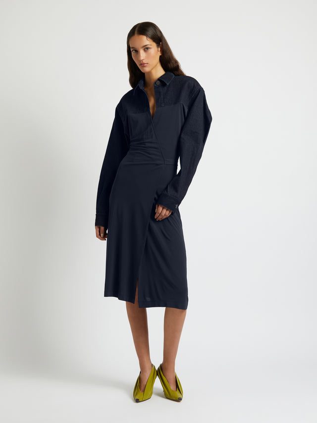 Sevilla Denim Wrap Dress