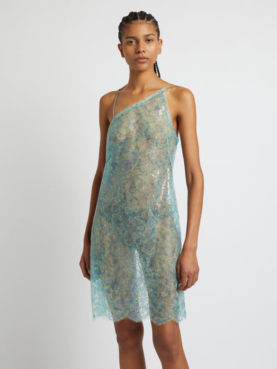 Laminated Lace Asymmetric Dress