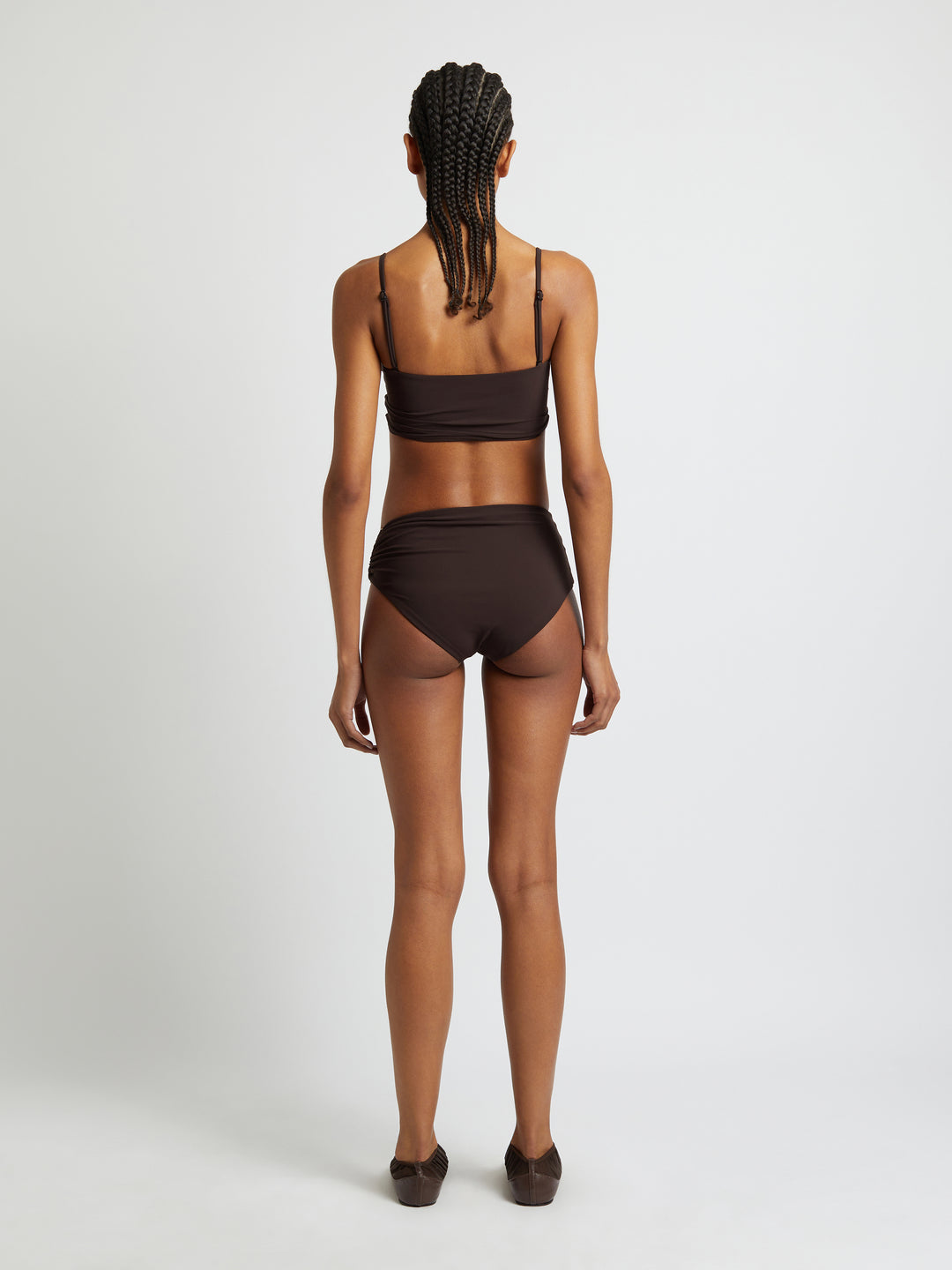 Arced Ruched Swim Top