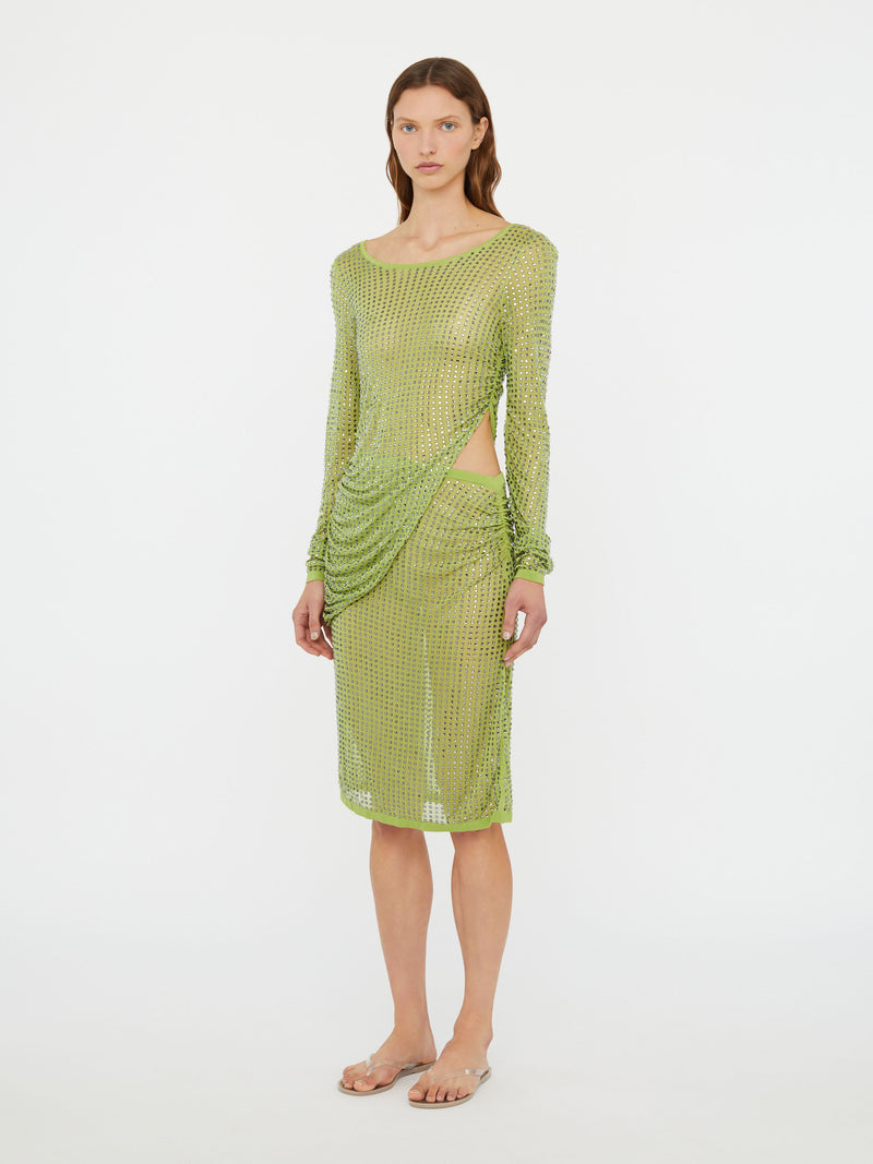 Cirrus Cutaway Long Sleeve Midi Dress