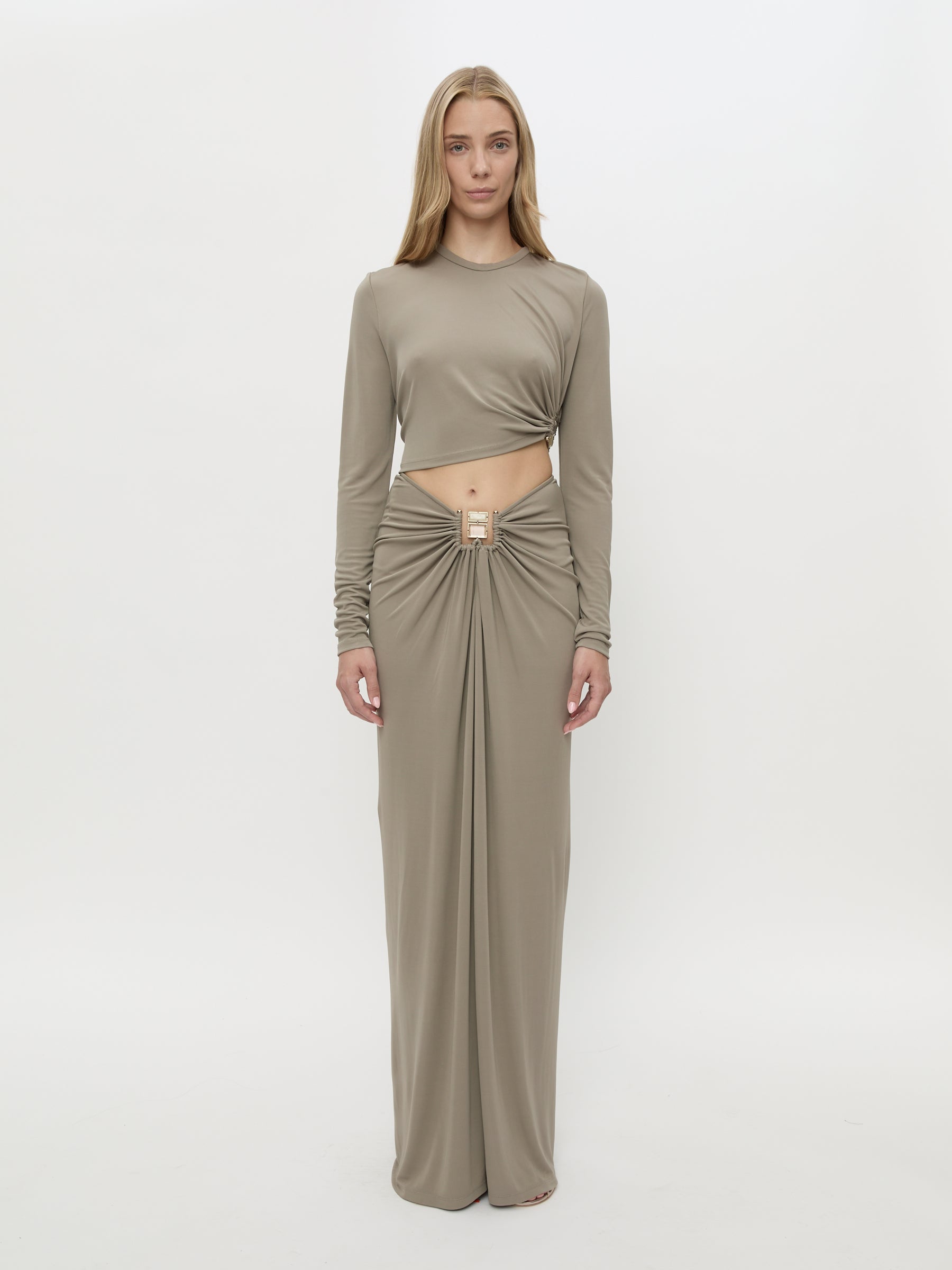 Bezel Quartz Ruched Skirt