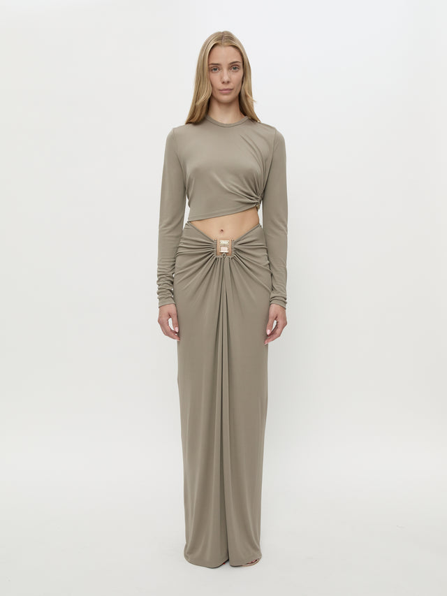 Bezel Quartz Ruched Skirt
