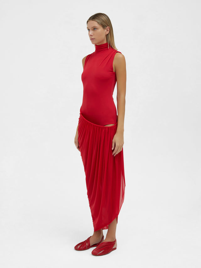 Ruched Coil Tank Dress