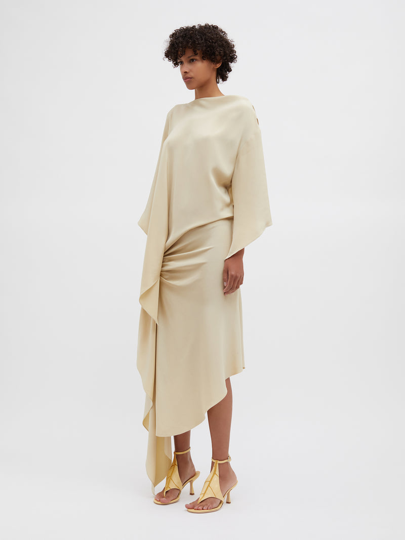 Cusco Drape Silk Dress - Image 3